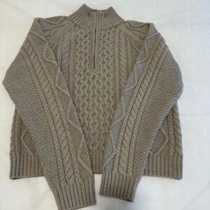 Aritzia Beige Cable Knit Sweater
